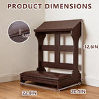 Prayer Kneeler, Wooden Prayer Bench for Kneeling, Kneelers for Praying at Home and Church, Prayer Stool with Soft-Padded Seat & Built-in Desktop, Ebony
