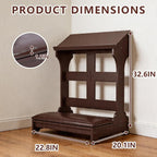 Prayer Kneeler with Built-in Tabletop – Solid Wood Prayer Bench, Faux Leather Cushion, Compact 23"x20"x32" for Home ChurcWorship Ebony