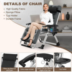 DoCred Comfy Chair, Folding Chair Recliner Chair for Bedroom and Living Room, Folding Reclining Patio Chairs Lounge Chair with Removable Cushion for Indoor Outdoor