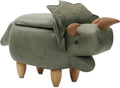 Animal Kids Ottoman, Children Footrest Stool, Cartoon Pouffe Step Stool, for Nursery, Bedroom, Playroom & Living Room-Décor Ottoman,Green