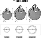 BALEINE Wreath Storage Container, 2 Pack Christmas Wreath Storage Bag with Tear Resistant PE Material and Reinforced Handle for Holiday Xmas (Grey, 30"x8")