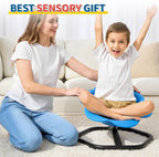 KidBloom Spinning Chair for Autistic Kids, Autism Sensory Products | Deepened Seat with Backrest, Silent 360° Rotation Design, Octagonal Non-Slip Metal Base, Supports up to 220 lbs