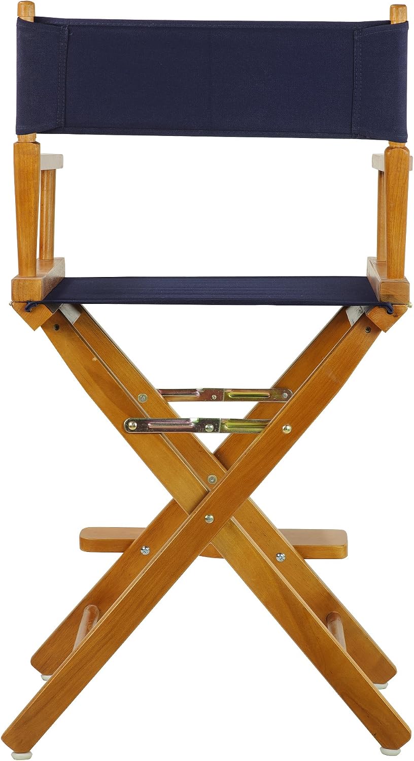 Casual Home 24" Director's Chair Honey Oak Frame-with Navy Canvas, Counter Height