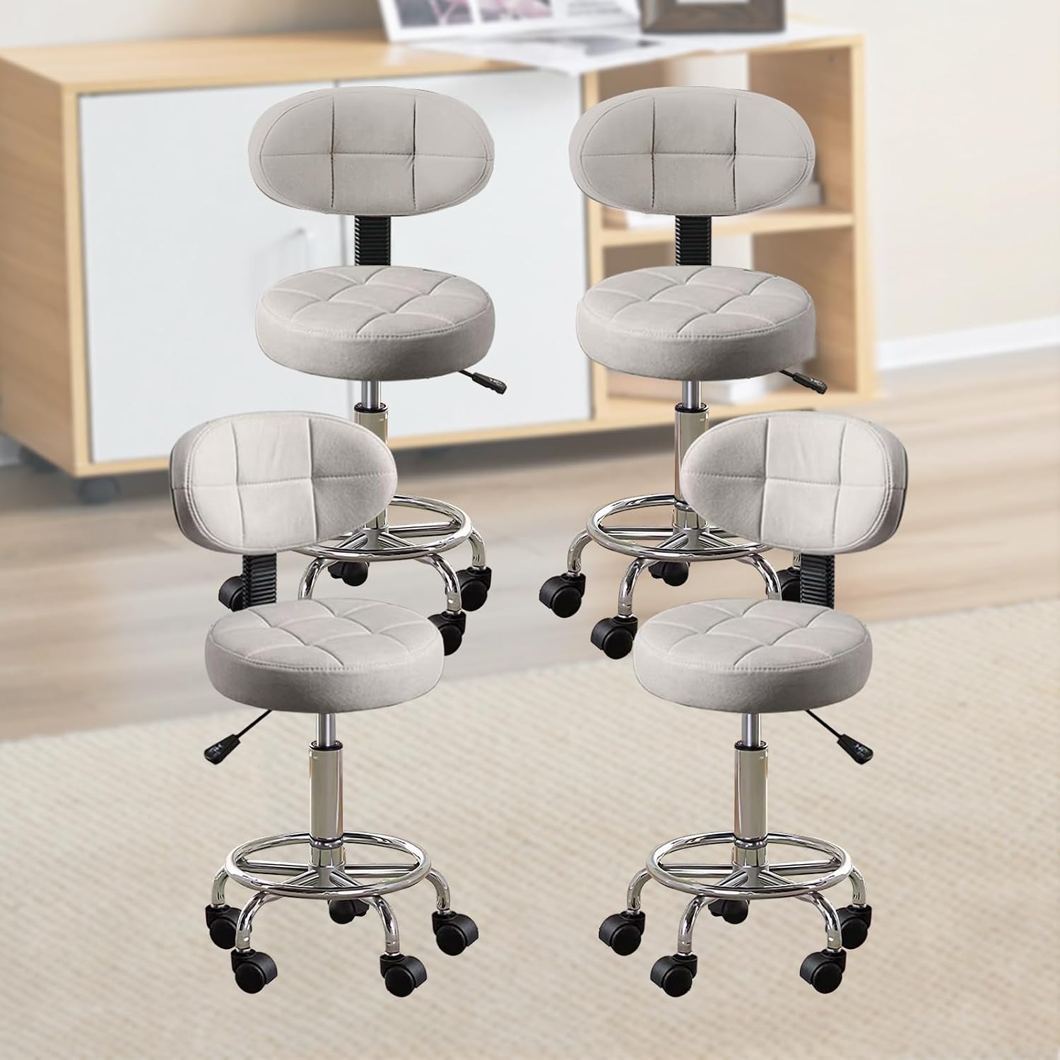 Office Drafting Chair with Back Support and Footrest Multi-Purpose Office Desk Chair, Home Chair Thick Seat Cushion for Home Bar Kitchen Shop