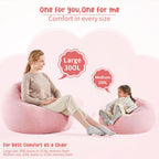 Bean Bag Chair Cover (No Filler) for Kids and Adults,Beanbag Stuffed Animal Storage Without Filling Plush Toys Holder and Organizer Soft Premium Corduroy 200L (Pink)