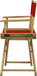 Casual Home Director's Chair ,Natural Frame/Red Canvas,18" - Classic Height