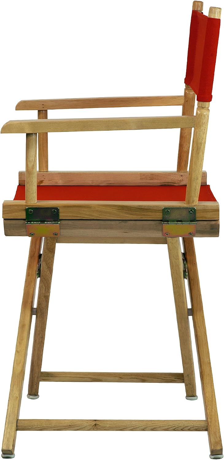 Casual Home Director's Chair ,Natural Frame/Red Canvas,18" - Classic Height