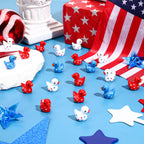 JUNEBRUSHS 120 Pcs Patriotic Ducks Mini Resin Ducks Figures 4th of July Decor Red White Blue Mini Resin Ducks for 4th of July Vase Filler Gifts Tabletop Micro Landscape Party Home Decorations