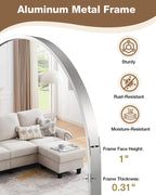 24x36 Inch Arched Bathroom Mirror, Wall Mounted Arch Vanity Mirror for Over Sink, Tempered Glass, Brushed Nickel Aluminum Frame, for Bathroom Bedroom Entryway Living Room