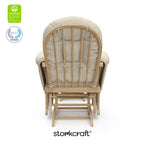 Storkcraft Premium Hoop Glider & Ottoman (Natural/Beige) — GREENGUARD Gold Certified Nursery Glider, Solid Wood Craftsmanship, Smooth-Gliding Nursery Chair and Ottoman, Award-Winning