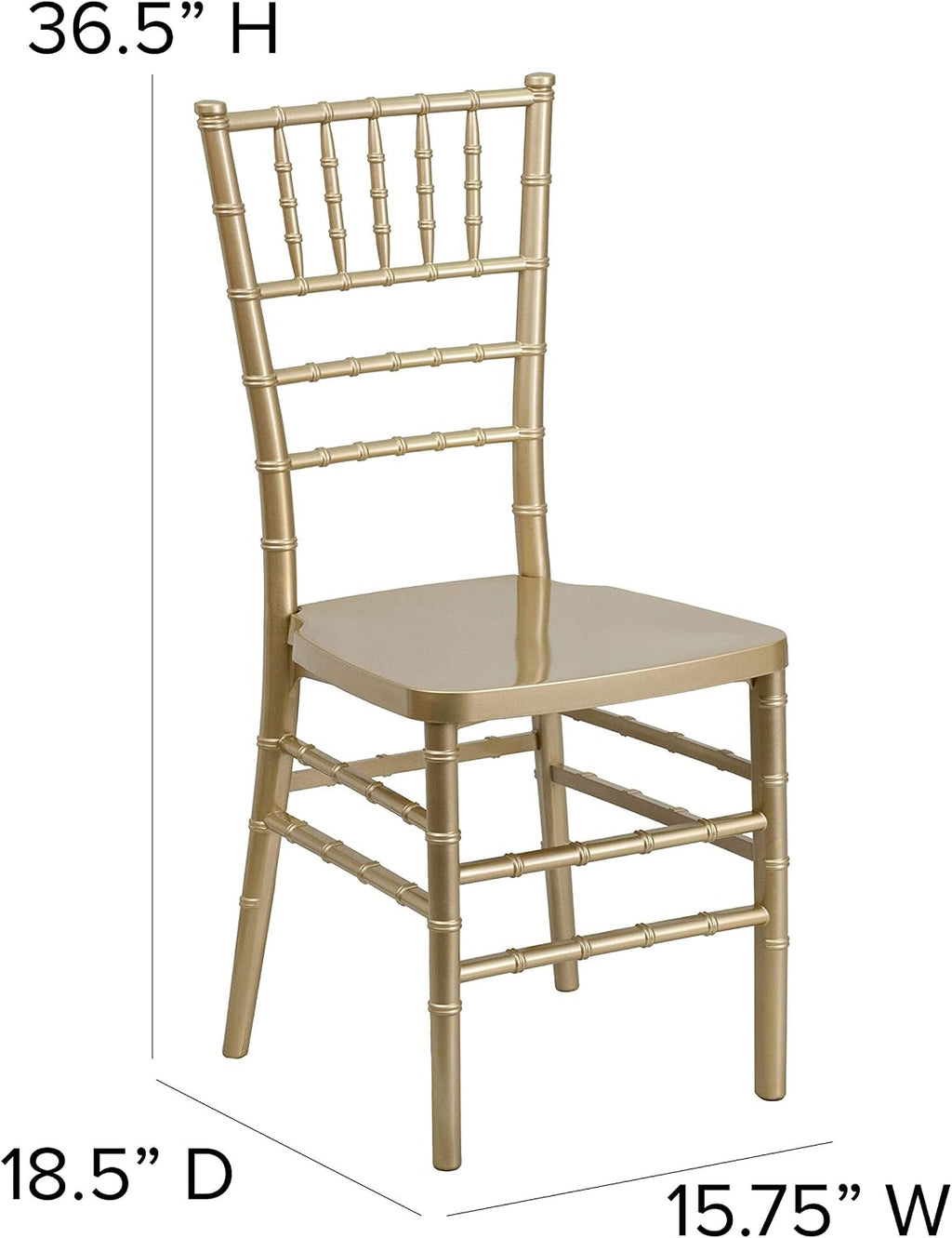 Flash Furniture Hercules Premium Series Chiavari Chairs for Formal Events and Banquets, Commercial/Residential All-Occasion Chairs, Set of 2, Gold