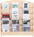 Montessori Toddler Book Shelf Organizer Single Sided Book Rack Display with Toy Storage, Children Baby Classroom Bookshelf, Kids Room bookcases cabinets & Shelves Natural Pine (31”)