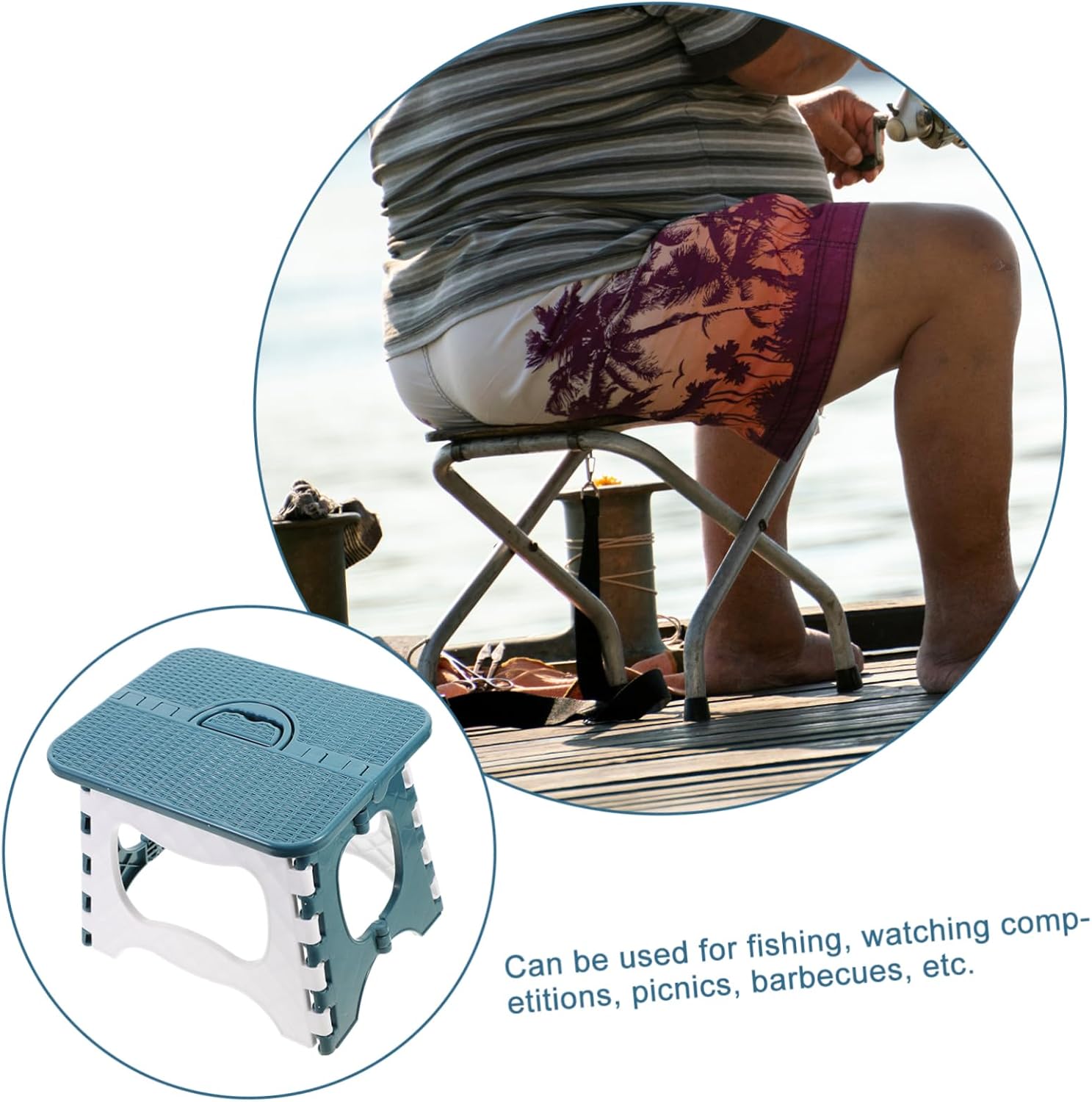 DOITOOL Plastic Foldable Step Stools Camping Chairs 1pc Folding Chairs Child Plastic Camping Toilet Stool Step Stool Portable Fishing Chair