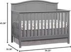 Oxford Baby Emerson 4-in-1 Convertible Baby Crib, Dove Gray, GreenGuard Gold Certified