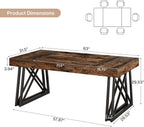 Tribesigns 63-Inch Dining Table for 4-6, Industrial Farmhouse Kitchen Table with Reinforced X-Shaped Metal Legs for Dining & Living Room, Kitchen, Vintage Brown and Black