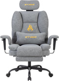 Symino Gaming Chair with Footrest, Up/Down Armrests, Suede Fabric Ergonomic Office Chair, 150° Recline Computer Chair for Desk, Grey