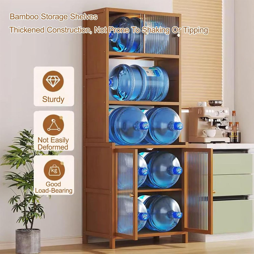 Wide Pantry Storage Cabinet, Pantry Storage Cabinet with Doors, Freestanding Kitchen Cupboard, for Kitchen, Bedroom, Dining Room, Office(163x63x31cm/64.2x24.8x12.2in)