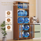 Wide Pantry Storage Cabinet, Pantry Storage Cabinet with Doors, Freestanding Kitchen Cupboard, for Kitchen, Bedroom, Dining Room, Office(163x63x31cm/64.2x24.8x12.2in)