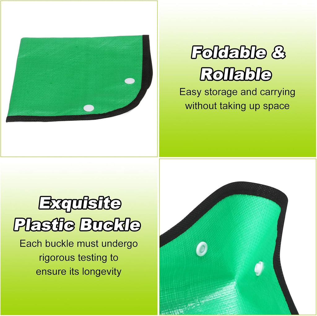 HARFINGTON 2pcs Repotting Mat 13" x 13" PE Cloth Waterproof Plant Repotting Mat Foldable Portable Gardening Potting Tray with Plastic Buckle for Indoor Plant Change Soil Watering, Green