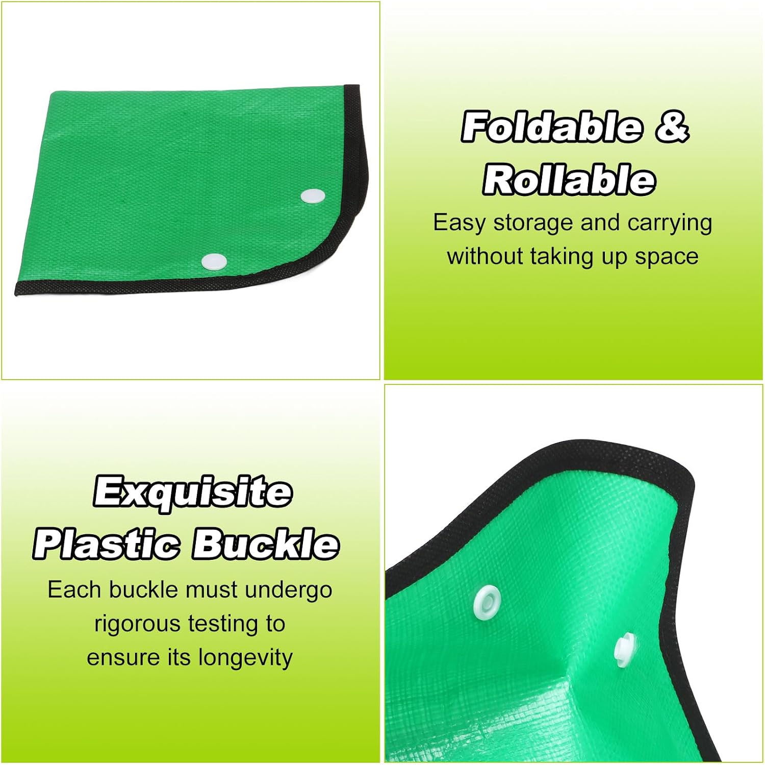 HARFINGTON 2pcs Repotting Mat 13" x 13" PE Cloth Waterproof Plant Repotting Mat Foldable Portable Gardening Potting Tray with Plastic Buckle for Indoor Plant Change Soil Watering, Green