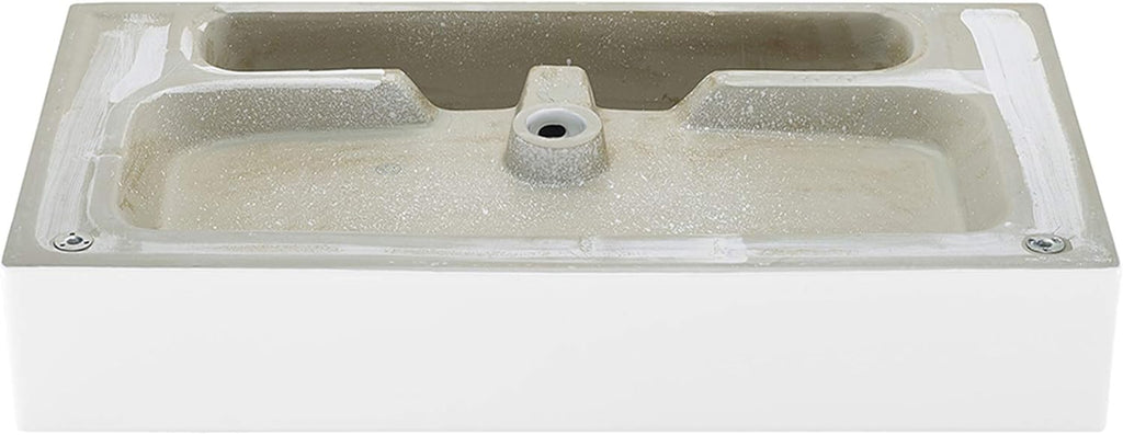 Claire 30" Console Sink White Basin Black Legs with 8" Widespread Holes