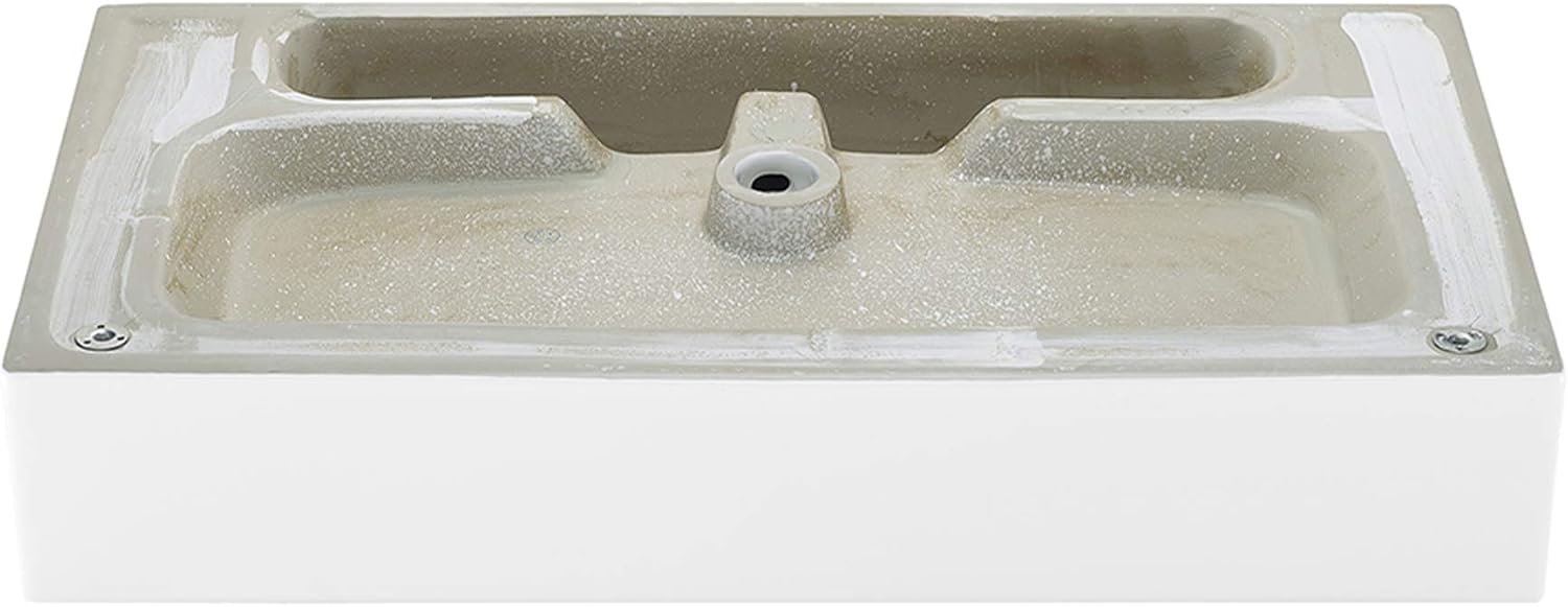 Claire 30" Console Sink White Basin Black Legs with 8" Widespread Holes
