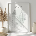 NudoHome Personalized Custom Line Portrait – Minimalist Hand-Drawn Illustration from Your Photo | Gift for Mother’s Day, Father’s Day, Birthdays, and Christmas, gift
