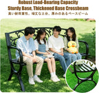 Garden Benches for Outdoors, Patio Benches for Outdoors, Crafted from Wrought Iron, It is Suitable for Use in Parks, Courtyards, and Porches.(Black,Cross-Shaped seat Cushion)