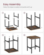 VASAGLE Bar Table, Kitchen Dining, High Top Pub, Bar Height Cocktail for Living Room Party, Sturdy Metal, 23.6 x 23.6 x 36.2 Inches for Narrow Spaces, Rustic Brown and Ink Black