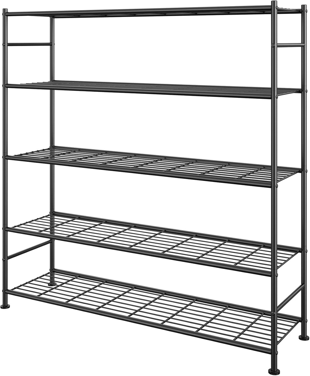 Sakugi Garage Shelving - 5-Tier Garage Shelving - Large Capacity Storage Shelves, Robust & Rustproof Metal Shelf Organizer for Garage, Pantry, Kitchen, 47.5" x 12.5" x 61.0", Black