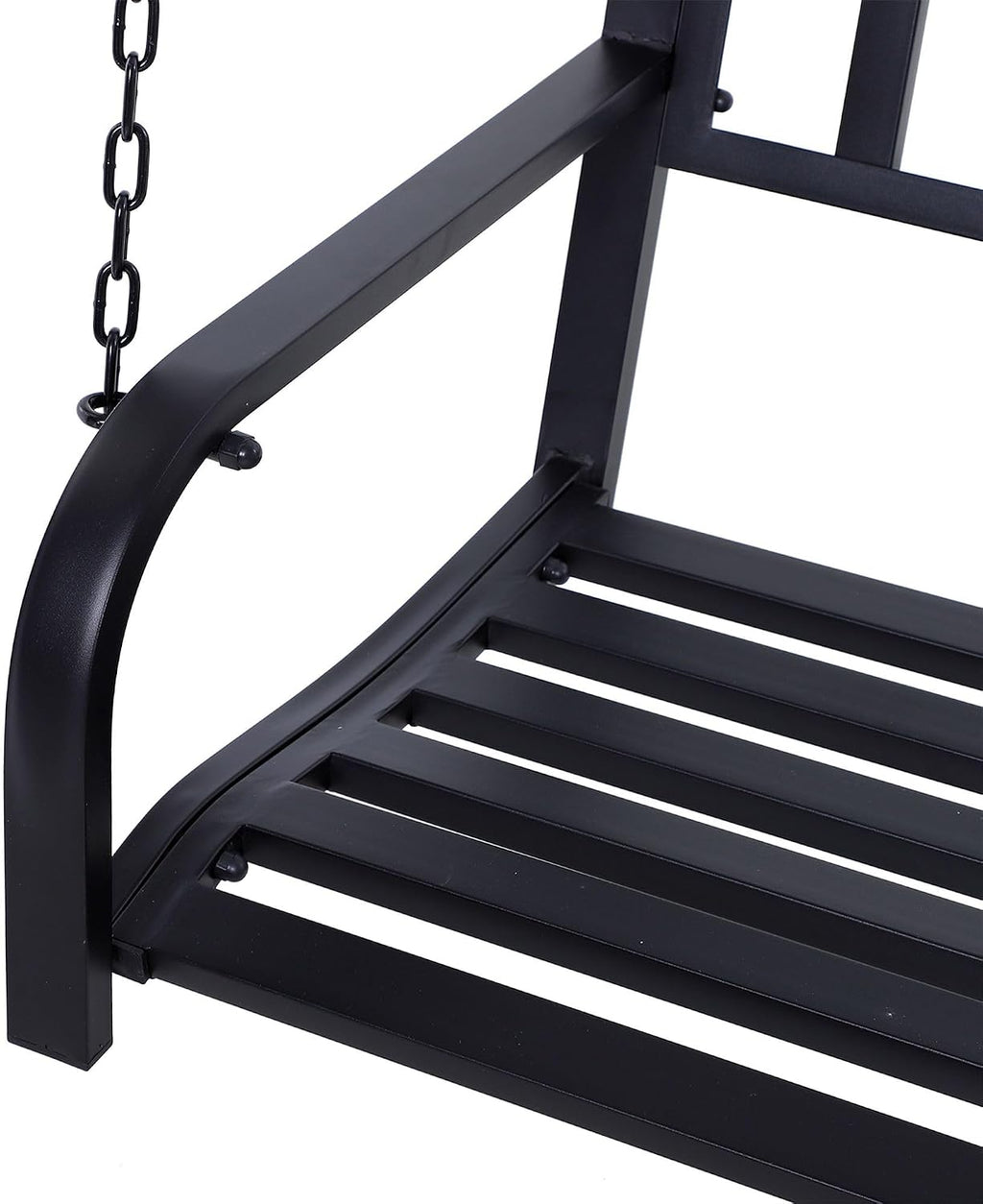 2-Person Patio Swing 528 lb Weight Capacity Powder-Coated Steel with Slatted Seat