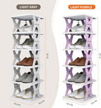 Shoe Rack, Collapsible Kids Shoe Rack, 6-Tier Small Foldable Shoe Organizer for Entryway, Dorm, Bedroom (Pink-x)
