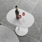 C-Shaped Side Table, Iron Living Room Table, Mini Corner Table for Bedroom or Cafe, Versatile Accent End Table