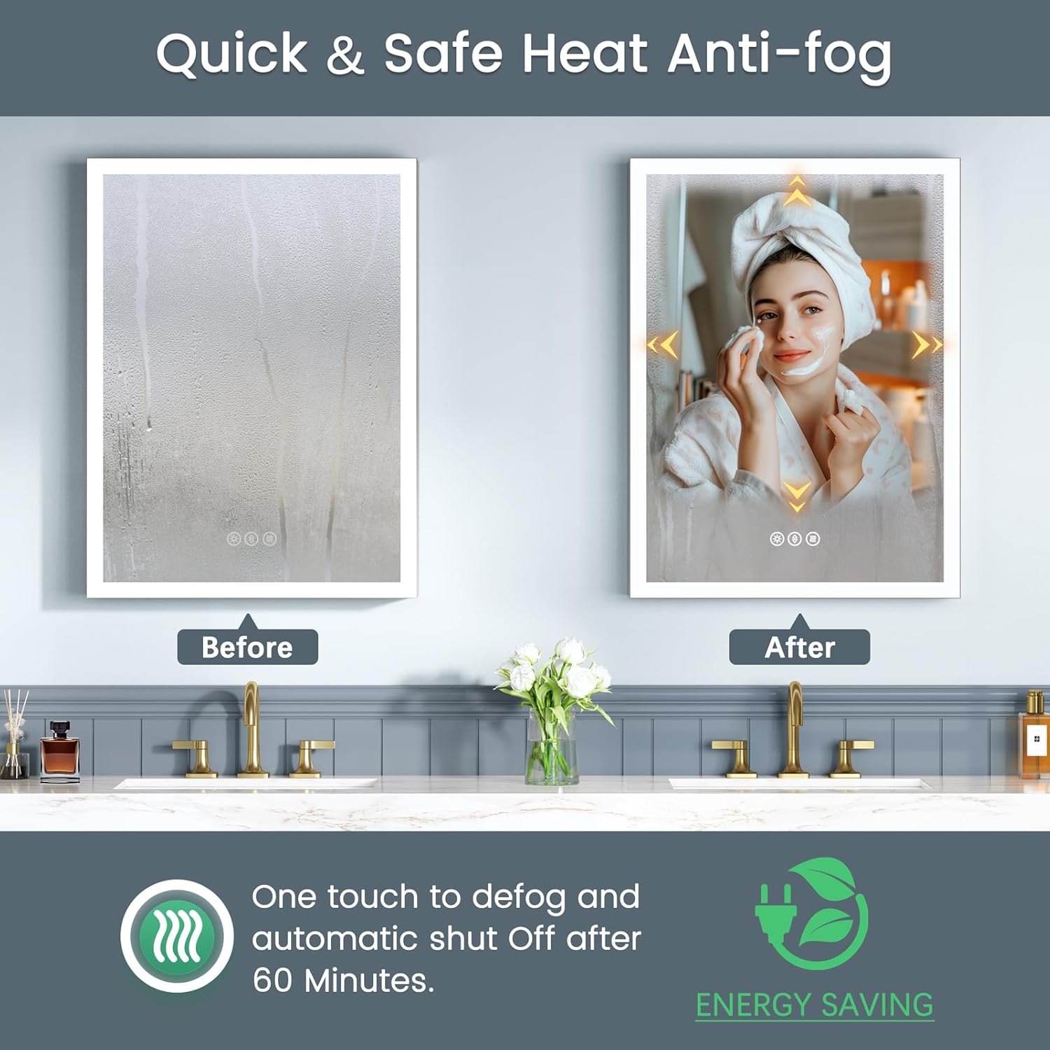 24x30 Inch Lighted Medicine Cabinet with Mirror, AL Alloy Frame, Plug-in or Hardwired, Recessed or Surface Mount, 3 Colors/Dimmable/Interior Sensor Light/Defog, 2 Outlets & USBs, 2 Shelves