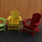 NewTechWood Child Adirondack Patio Chair Weather Resistant, Easy Installation, Widely Used in Outdoor, Fire Pit, Deck, Lawn, Outside, Garden Chairs (Ruby Red)