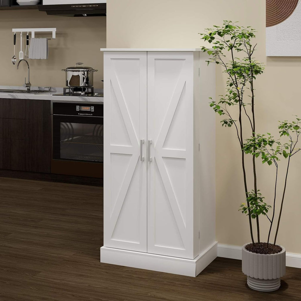 Pantry Storage Cabinet with 5-Tier Shelves, Multi-Purpose Organizer for Kitchen, Dining, and Living Rooms - 150 Lbs Load-Bearing