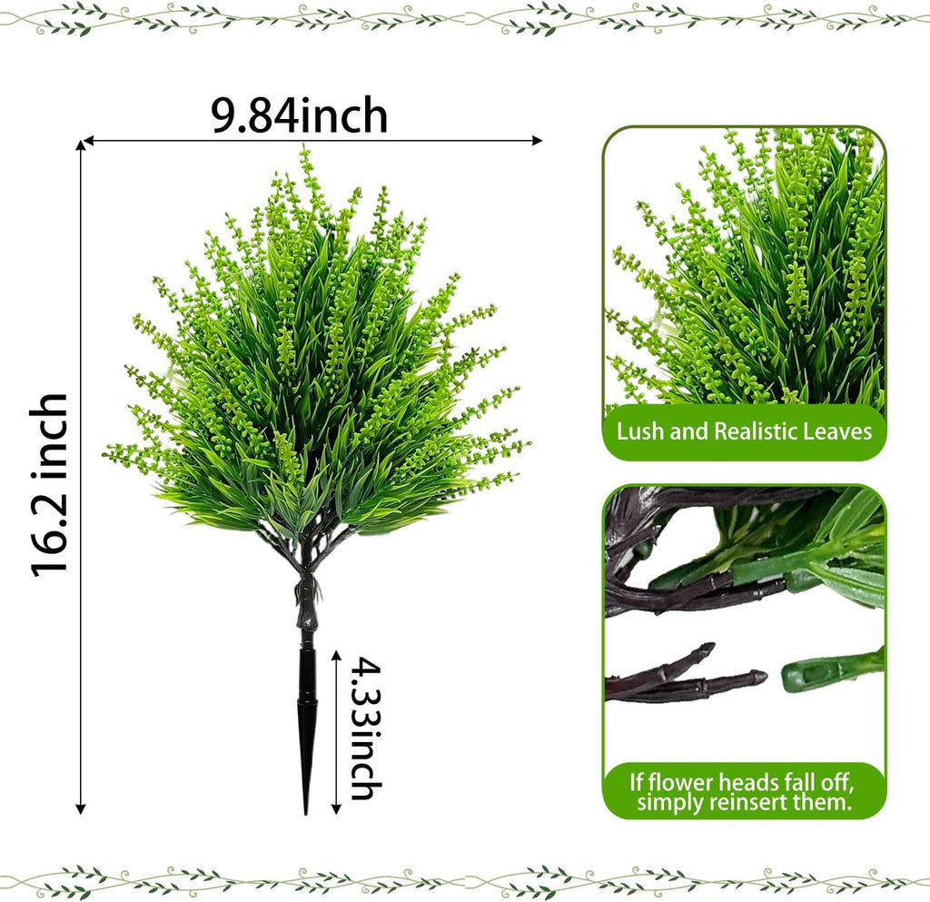 4 Pack Artificial Boxwood Topiary Ball Trees Outdoor, UV Resistant 16.2" Fake Green Plants with Spikes, Faux Cypress Bushes for Front Porch Planters, Summer Garden Yard Lawn Decor