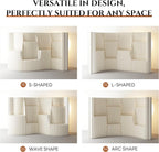 Portable Accordion Paper Room Divider with Storage Shelves, Folding Privacy Screen Partition Wall, Freestanding Room Separator for Office, Studio Apartment, Home, Dorm, Exhibition (13.2'W x 6.6'H)