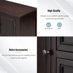 Knocbel Vintage Wood Console Table Buffet Sideboard with 4 Storage Drawers, 2 Cabinets & Bottom Shelf, Entryway Hallway Foyer Table Cupboard Coffee Bar Cabinet (Espresso 44.5")