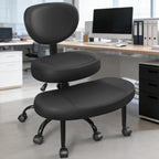 Cross Legged Office Chair with Wheels, Ergonomic Kneeling Chair with Lumbar Support and Adjustable Height for Meditation, ADHD Desk & Yoga