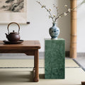 Luxury Natural Marble Square Side Table & Coffee Table, Accent End Table for Modern Couch, Bed, Living Room, Bedroom, and Showroom（Green）