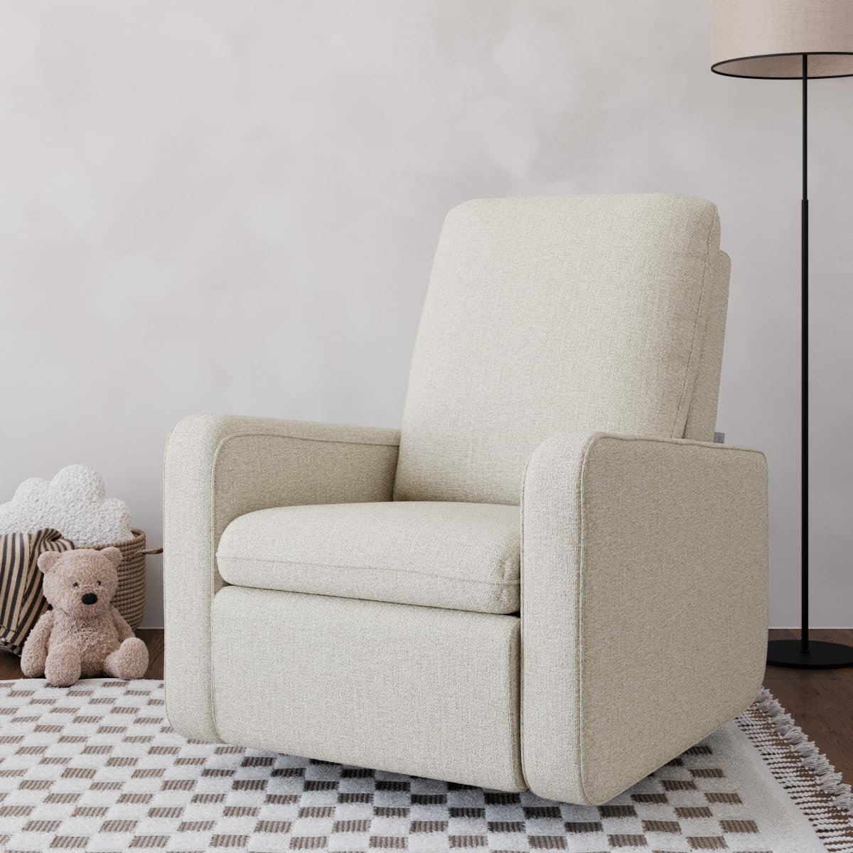 Graco Teddi Power Recliner Swivel Glider, Electronic Power Recline, Oeko-TEX 100 Certified, USB-A & USB-C Charger, Premium Cushioning & Comfort – (Dune Basketweave)
