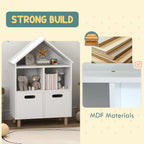 Bookshelf, 3 Tier Bookcase with Two Drawers, Bookshelf for Rooms, Bedroom, Nursery, White