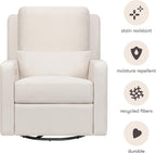 Babyletto Sigi Electronic Power Recliner and Glider with USB Port in Performance Cream Eco-Weave, Water Repellent & Stain Resistant, Greenguard Gold and CertiPUR-US Certified