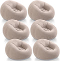 Realspring Inflatable Bean Bag Chairs Outdoor Blow up Camping Chairs Inflatable Lazy Sofa Folding Portable Bean Bag Loungers Couch(Coffee,6 Pcs)