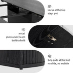 Garvee Extendable Round Dining Table with 2-Tier Storage Shelf & Drawer, 47.5 to 63 Inch Expandable Kitchen Table for 4-8 PM, Modern Farmhouse Fluted Pedestal Oval Circle Dinner Table, Black