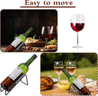 8pcs Single Wine Bottle Rack, Metal Tabletop Wine Display Racks, Stylish-Wine Bottles Organizer, Black Simple Style Single Bottle Champagne Rack, for Home Decor, Restaurants, Bar, Kitchen, Party