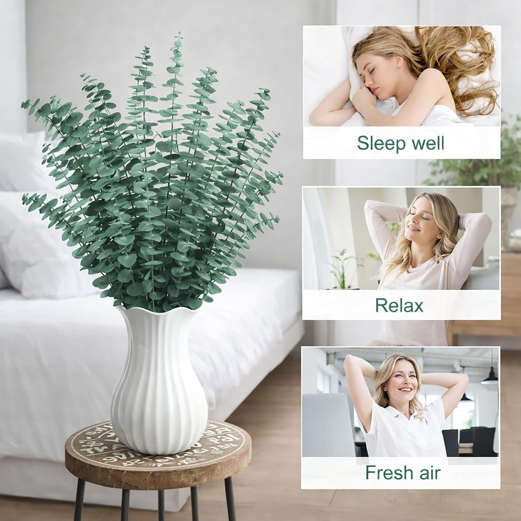 16PCS Dried Eucalyptus Stems – 17" Natural Preserved Eucalyptus Plant，Eucalyptus for Shower Branches for Vase Wedding Decor, Eucalyptus Bundle & Home Decor