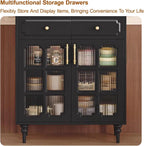 Kitchen Pantry Cabinet, Tall Storage Cabinet, Arched Bookshelf Bookcase, Coffee Bar Workstation, Tall Food Pantry Funiture for Living Room,Dining Room(Black,135x80cm/53.1x31.5in)