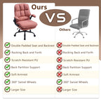 Comfy Office Chair Soft and Double Cushioned Ergonomic Computer Desk Chair | Suitable for Long Hours Executive Office Chair with Flip-up Armrests and Height Adjustment for Home Office pink